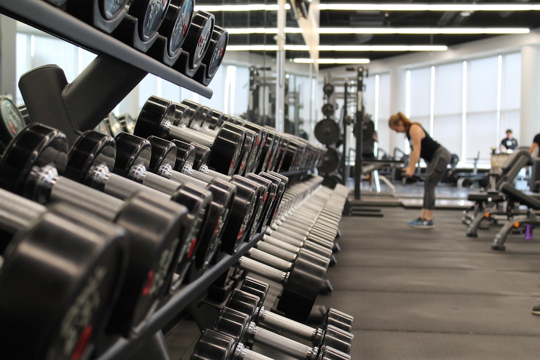 Empty gym with exercise equipment
