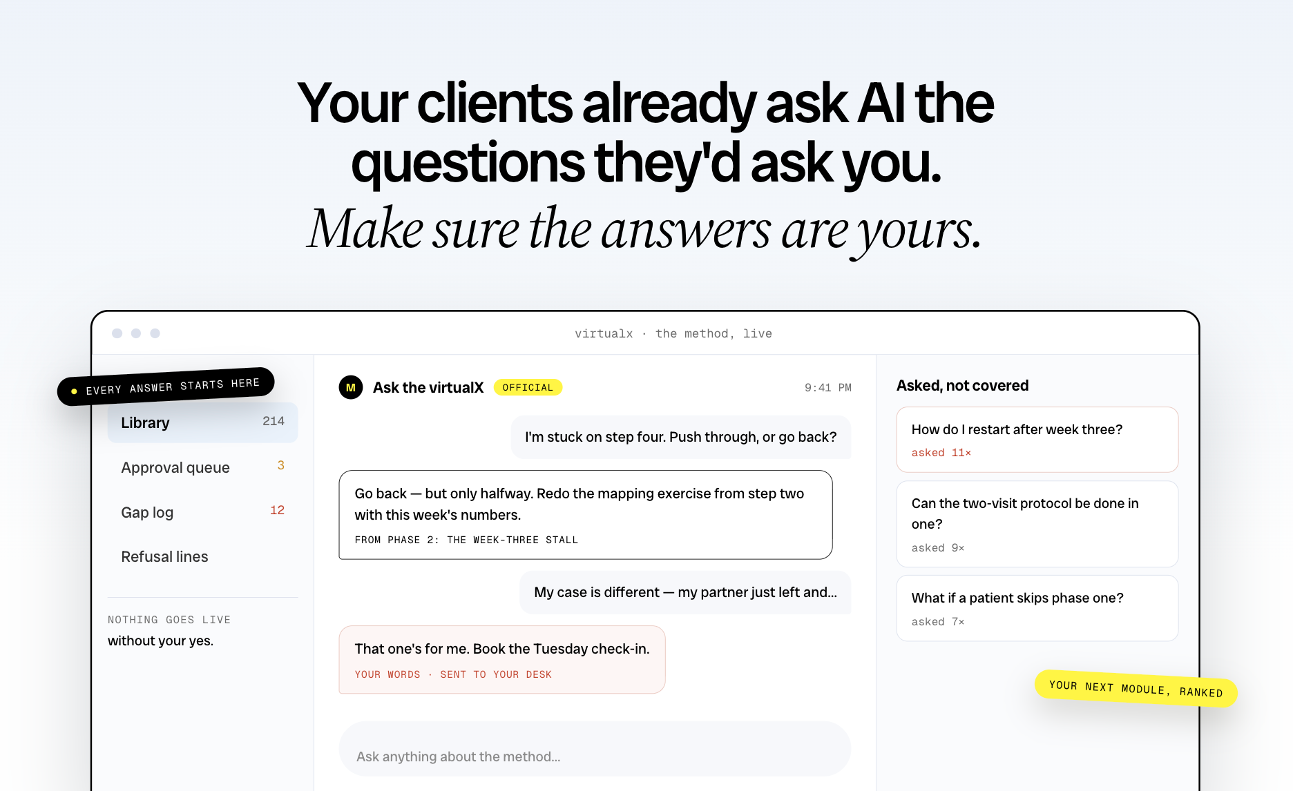 Your clients already ask AI the questions they'd ask you. Make sure the answers are yours.