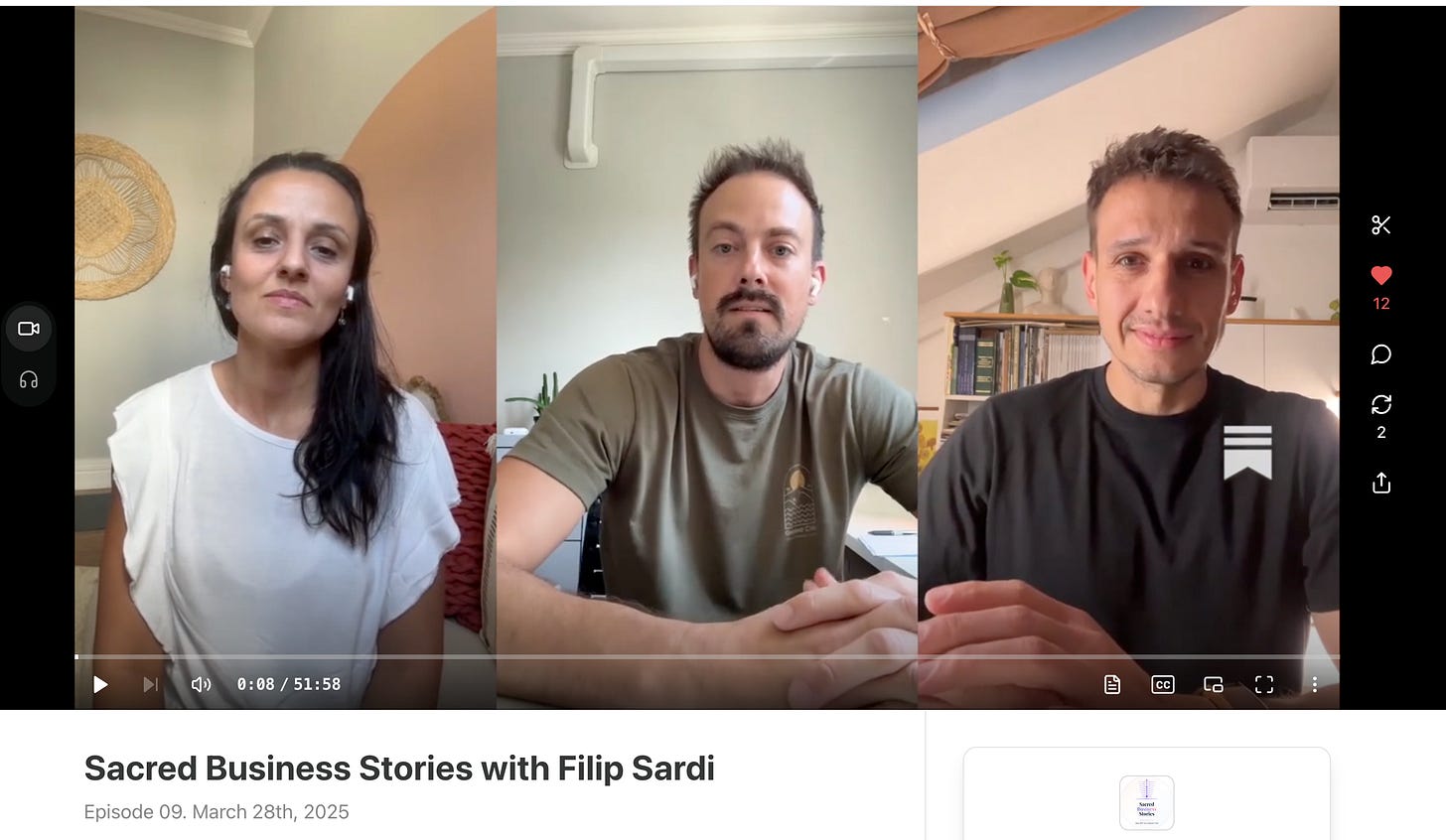 Sacred Business Stories podcast - Filip Sardi guest episode on the origin of Client Flow