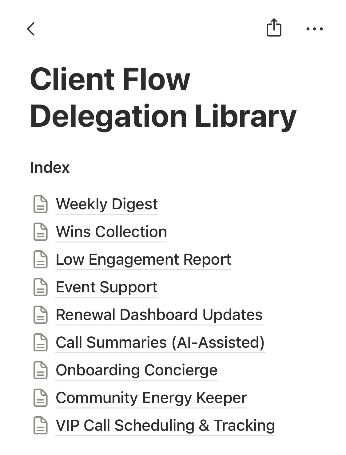 The Delegation Library - the client-care tasks most founders never realise they can hand off.