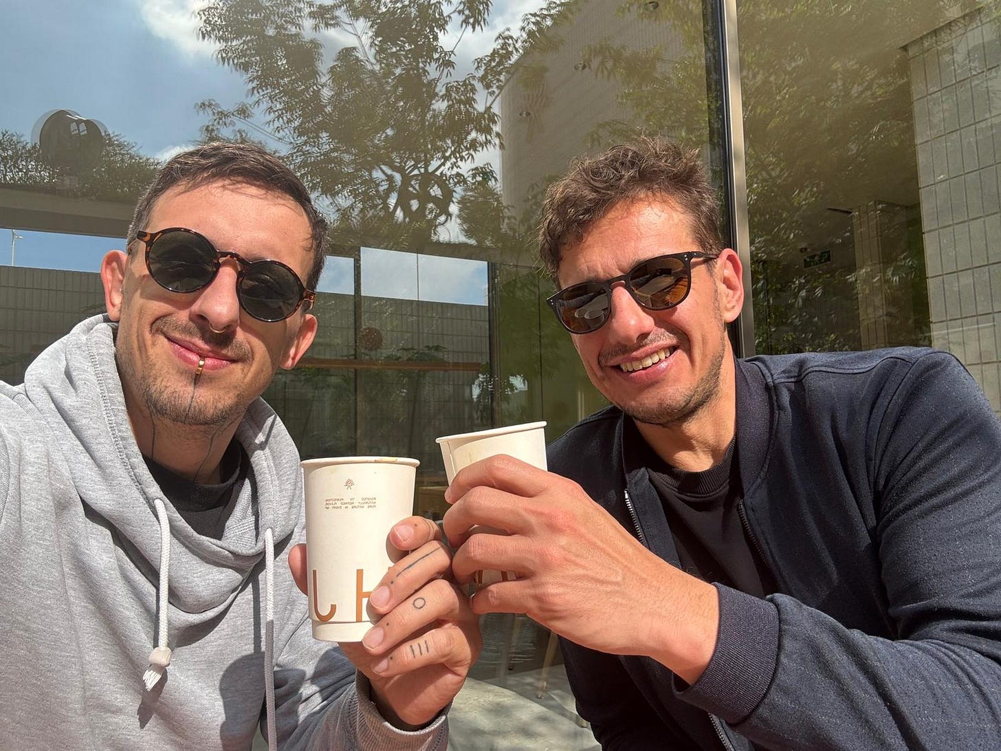 Filip and his brother Ivan in Riyadh wishing Merry Christmas