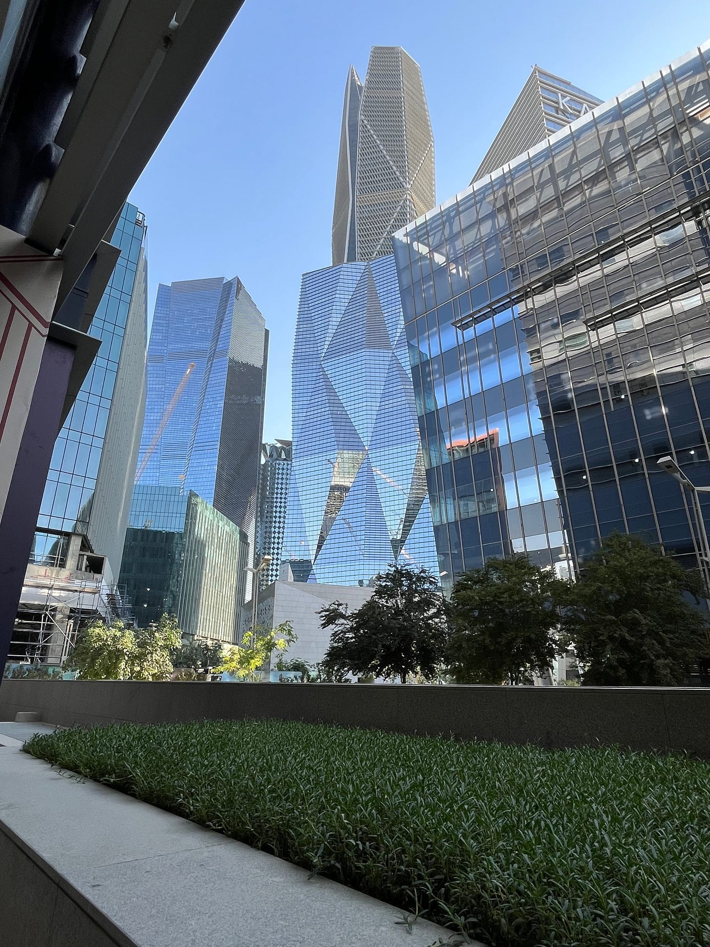 Riyadh's financial district - the contrast to the coffee oasis
