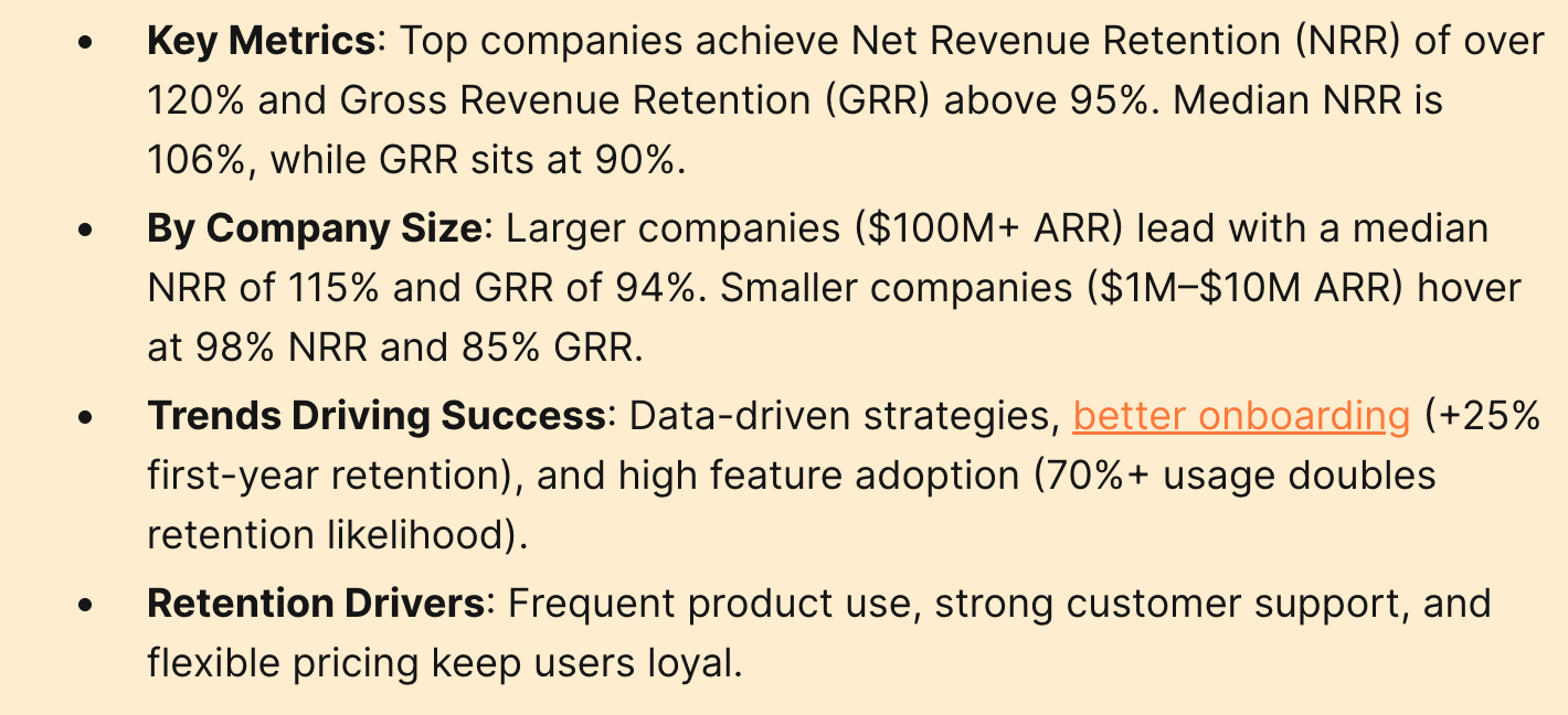 NRR benchmarks chart for B2B SaaS